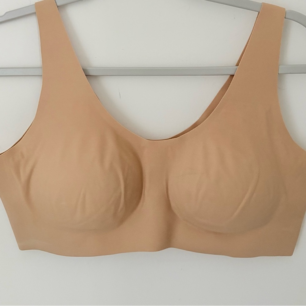 Knix Luxe Lift Wireless Seamless Pullover Beige Nude Bra Sz XL Scoop Neck - Picture 8 of 8